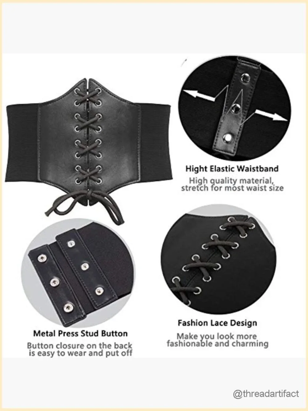 Lace-up Cinch Belt Corset Elastic Waist Belt Shapewear